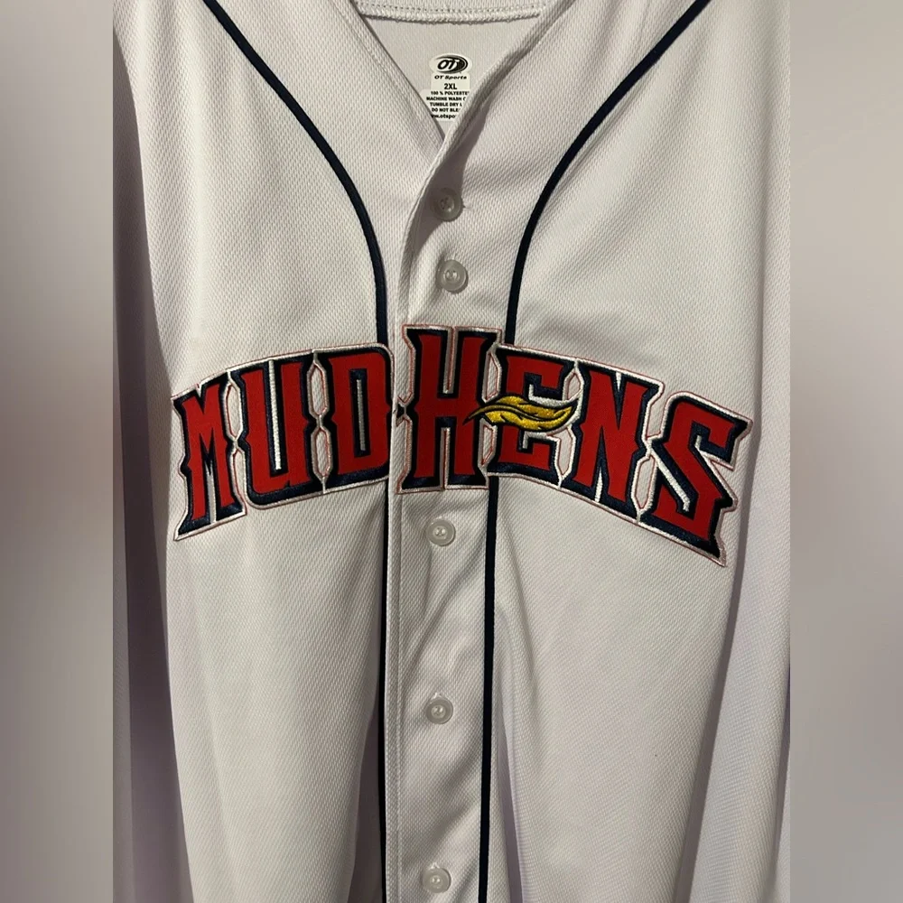 OT Sports Mudhens Men’s White Jersey - Picture 2 of 6